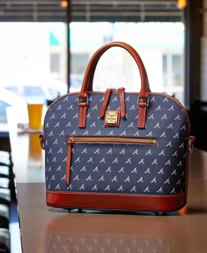 Dooney and Bourke Satchels MLB Braves Domed Zip Satchel Braves 8211 WomenMen