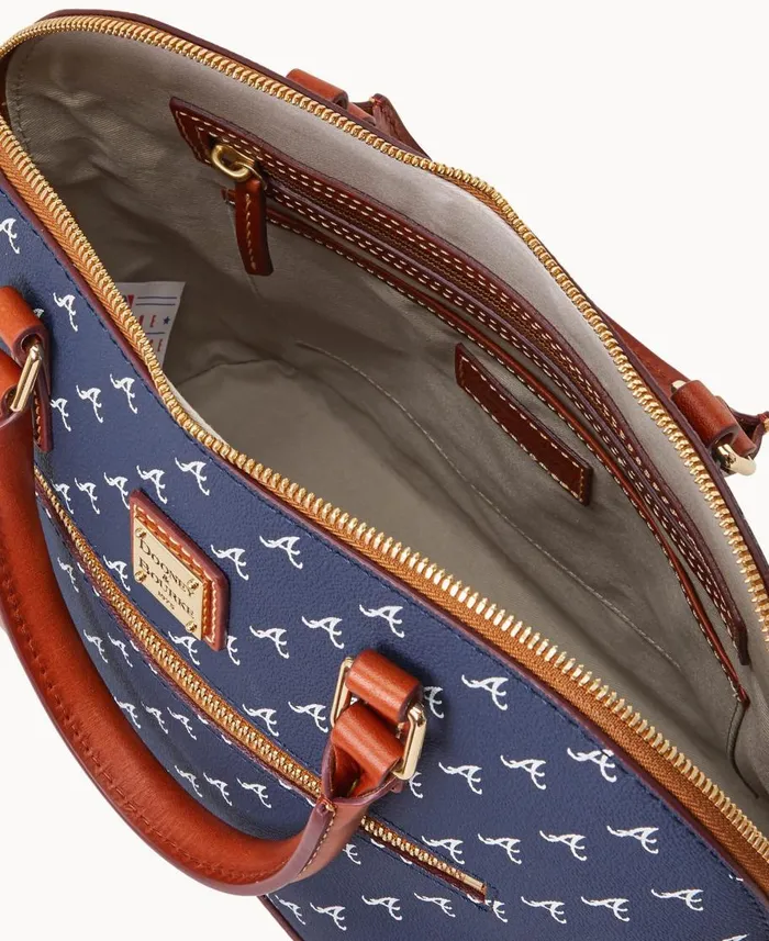 Dooney and Bourke Satchels MLB Braves Domed Zip Satchel Braves 8211 WomenMen
