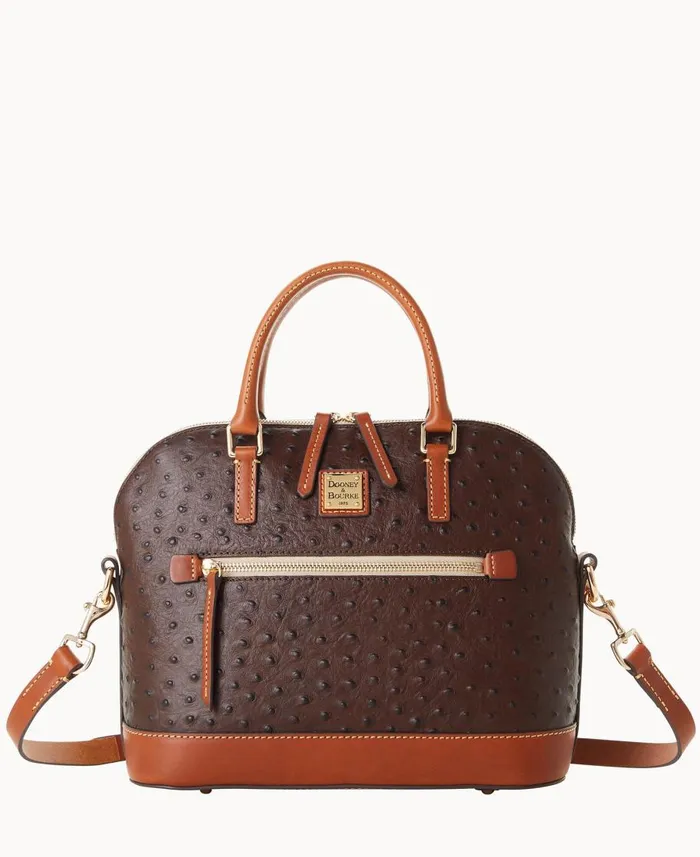 Dooney and Bourke Satchels Ostrich Domed Zip Satchel Brown Tmoro 8211 WomenMen Dooney and Bourke Satchels Ostrich Domed Zip Satchel Brown Tmoro 8211 WomenMen