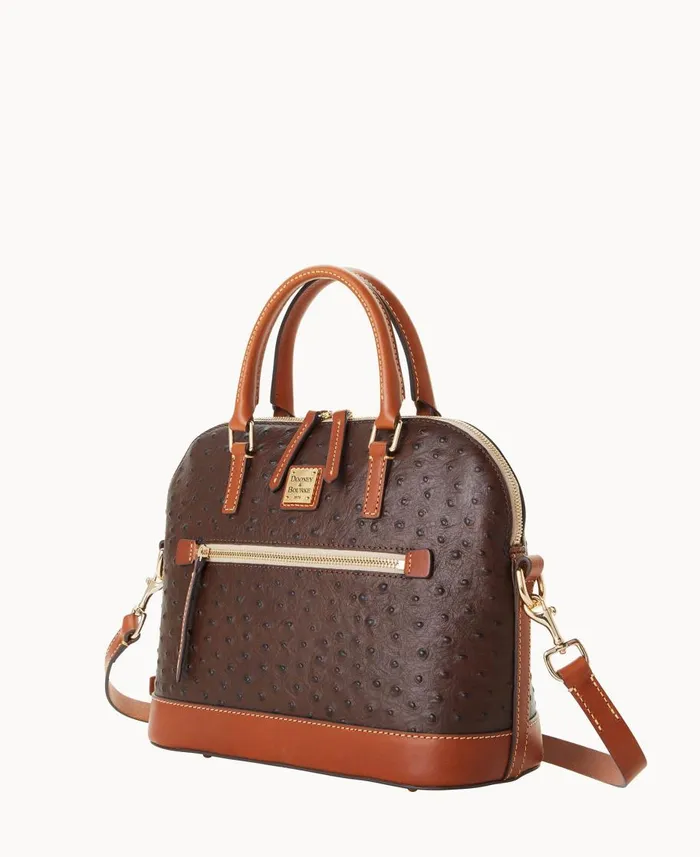 Dooney and Bourke Satchels Ostrich Domed Zip Satchel Brown Tmoro 8211 WomenMen Dooney and Bourke Satchels Ostrich Domed Zip Satchel Brown Tmoro 8211 WomenMen