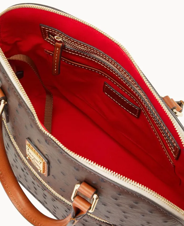 Dooney and Bourke Satchels Ostrich Domed Zip Satchel Brown Tmoro 8211 WomenMen Dooney and Bourke Satchels Ostrich Domed Zip Satchel Brown Tmoro 8211 WomenMen