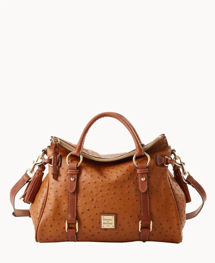 Dooney and Bourke Satchels Ostrich Large Satchel Caramel 8211 WomenMen