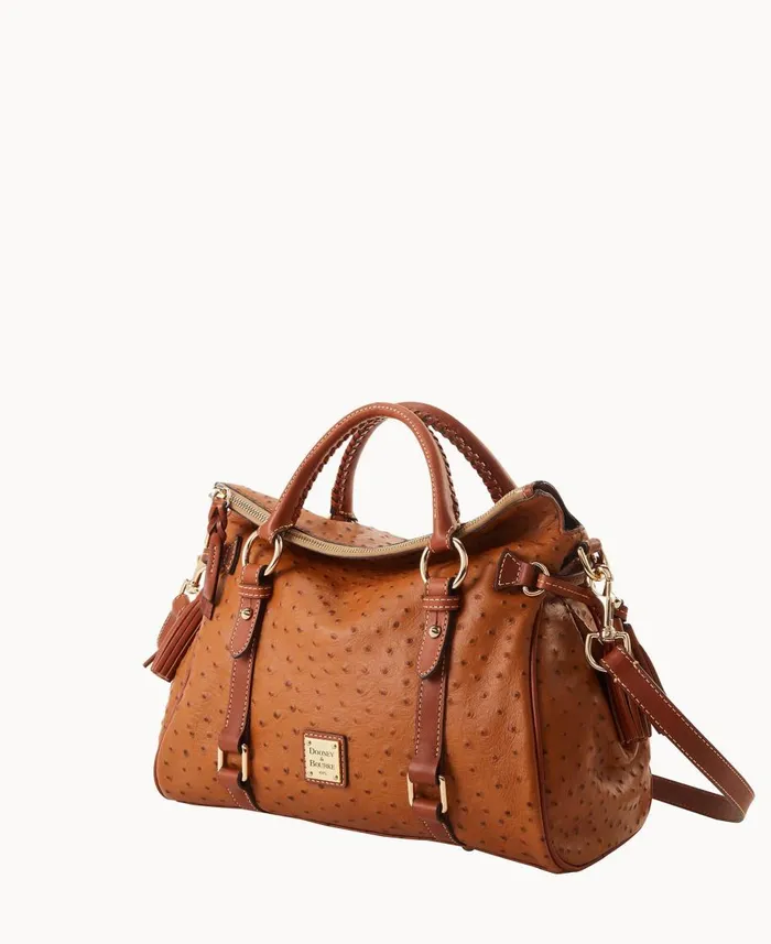 Dooney and Bourke Satchels Ostrich Large Satchel Caramel 8211 WomenMen