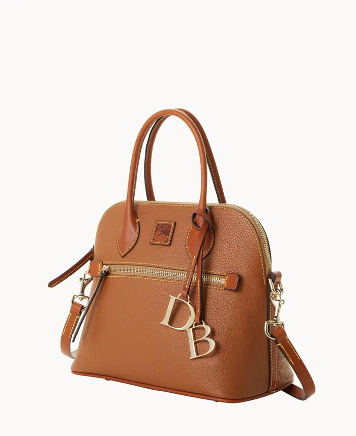 Dooney and Bourke Satchels Pebble Grain Domed Satchel Caramel 8211 WomenMen