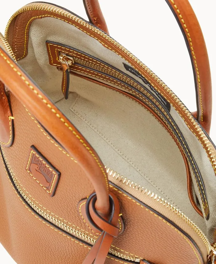 Dooney and Bourke Satchels Pebble Grain Domed Satchel Caramel 8211 WomenMen