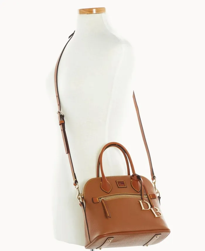 Dooney and Bourke Satchels Pebble Grain Domed Satchel Caramel 8211 WomenMen