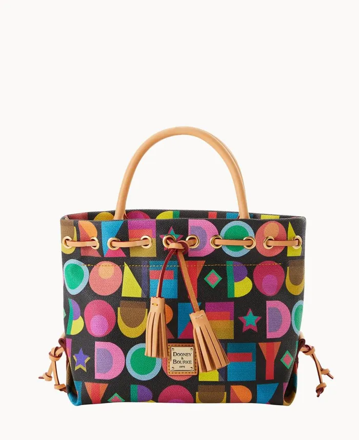 Dooney and Bourke Shoulder Bags Art Deco Tassel Tote Black 8211 WomenMen