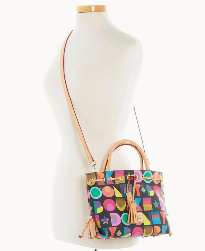Dooney and Bourke Shoulder Bags Art Deco Tassel Tote Black 8211 WomenMen