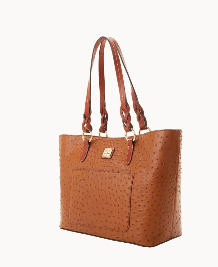 Dooney and Bourke Totes Ostrich Tammy Tote Caramel 8211 WomenMen