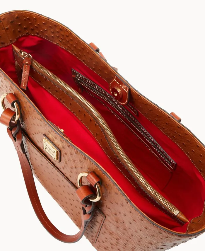 Dooney and Bourke Totes Ostrich Tammy Tote Caramel 8211 WomenMen