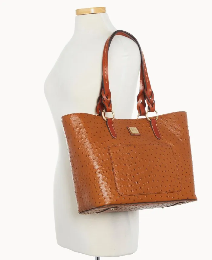 Dooney and Bourke Totes Ostrich Tammy Tote Caramel 8211 WomenMen