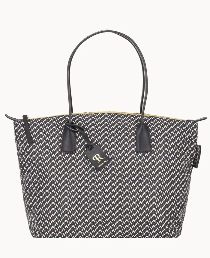 Dooney and Bourke Totes Roberta Pieri Tatami Classic Large Robertina Tote Midnight Blue 8211 WomenMen