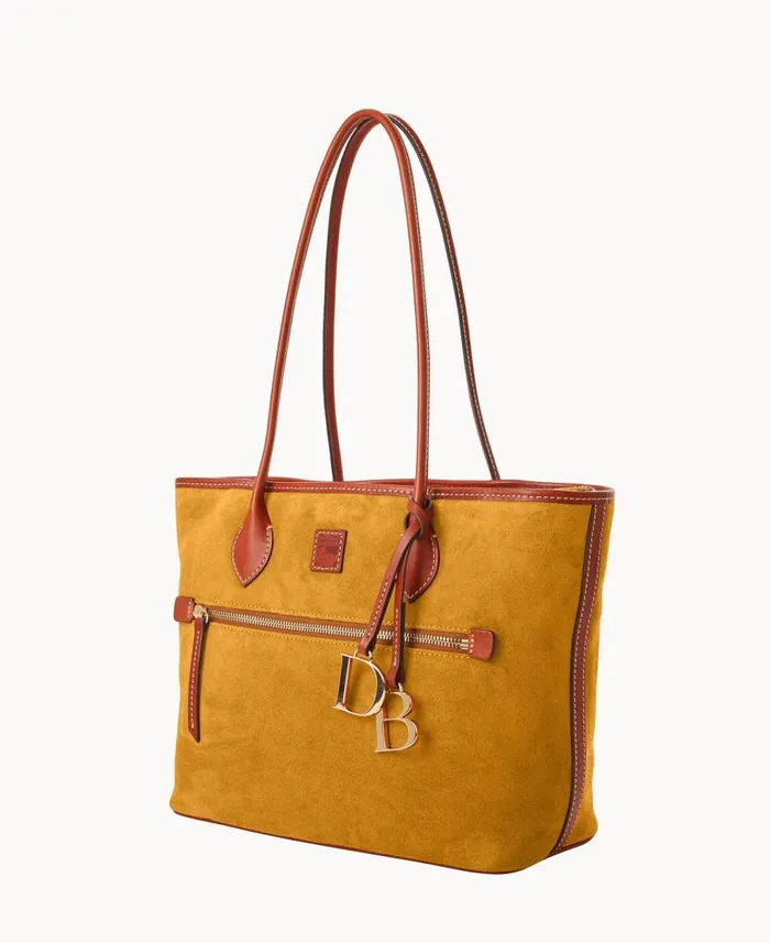 Dooney and Bourke Totes Suede Tote Chamois 8211 WomenMen
