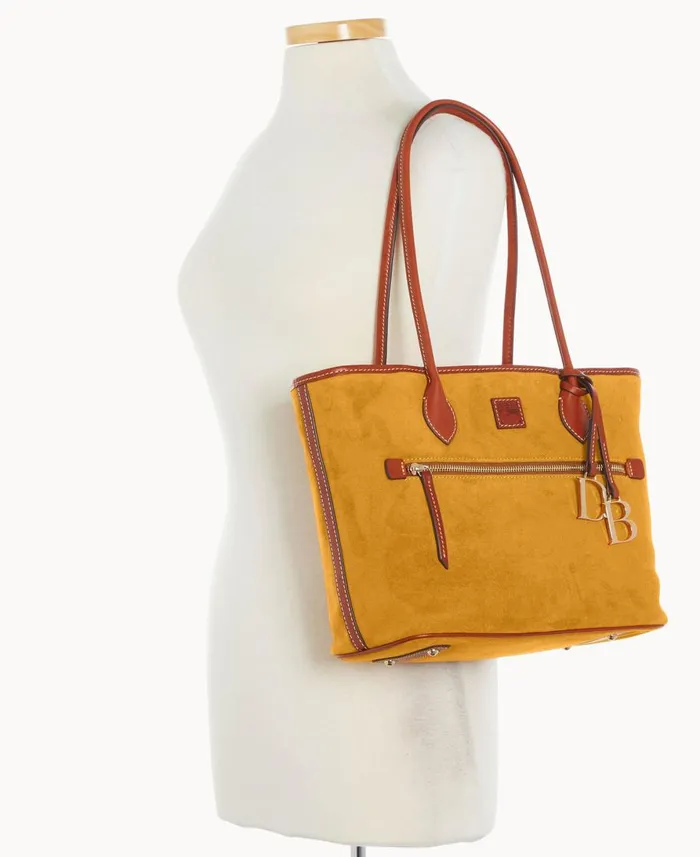 Dooney and Bourke Totes Suede Tote Chamois 8211 WomenMen