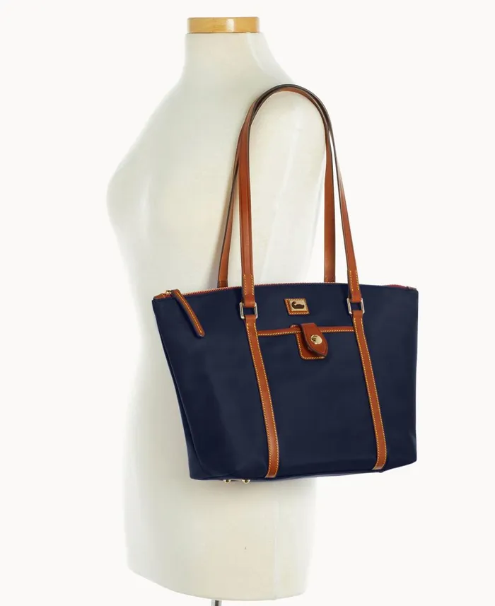 Dooney and Bourke Totes Wayfarer Zip Tote Navy 8211 WomenMen
