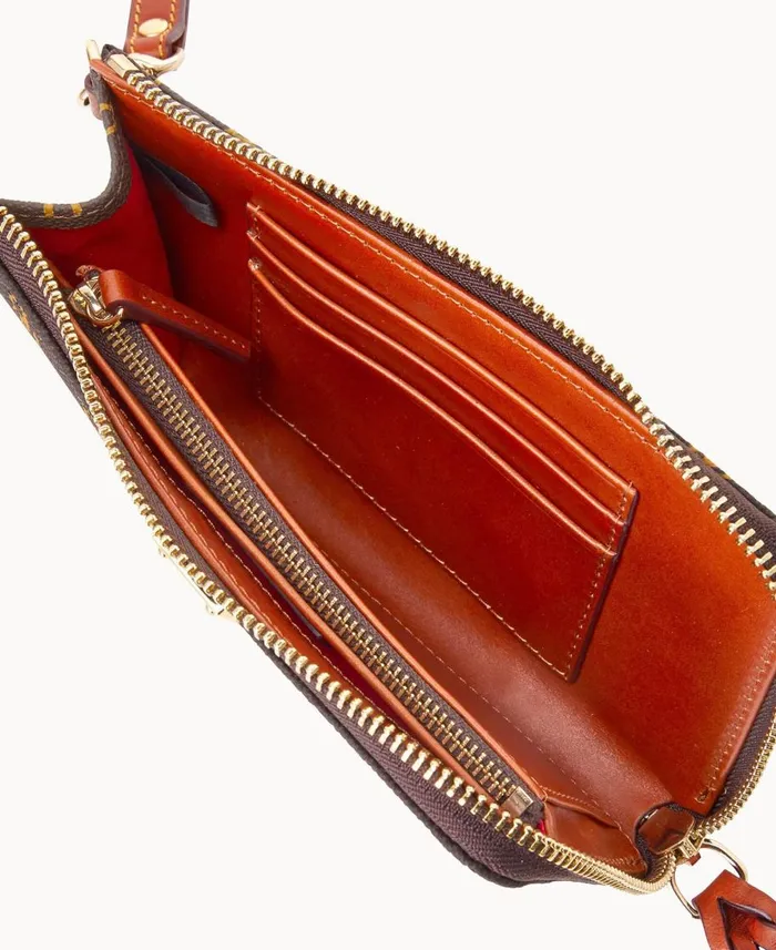 Dooney and Bourke Wallets Gretta Folded Zip Wristlet Brown Tmoro 8211 WomenMen