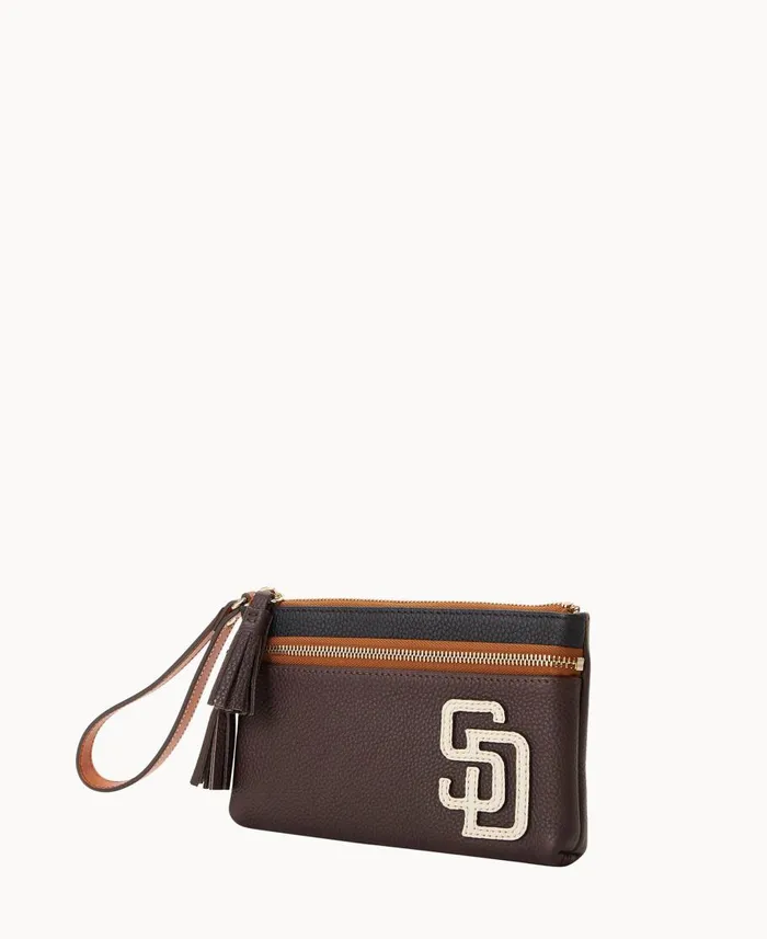 Dooney and Bourke Wallets MLB Padres Double Zip Wristlet Padres 8211 WomenMen