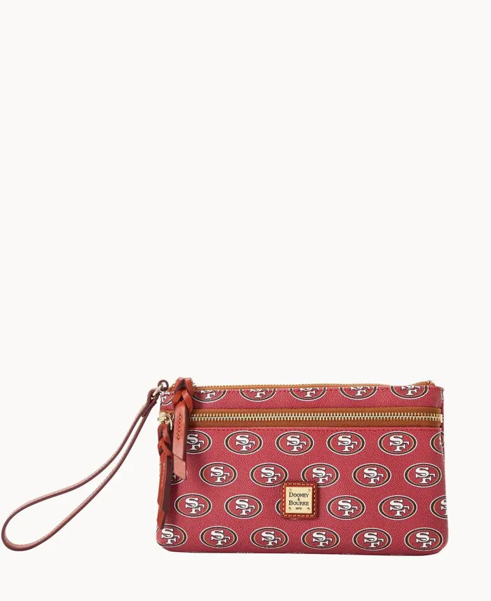 Dooney and Bourke Wallets NFL 49ERS Double Zip Wristlet San Francisco 49ers 8211 WomenMen Dooney and Bourke Wallets NFL 49ERS Double Zip Wristlet San Francisco 49ers 8211 WomenMen
