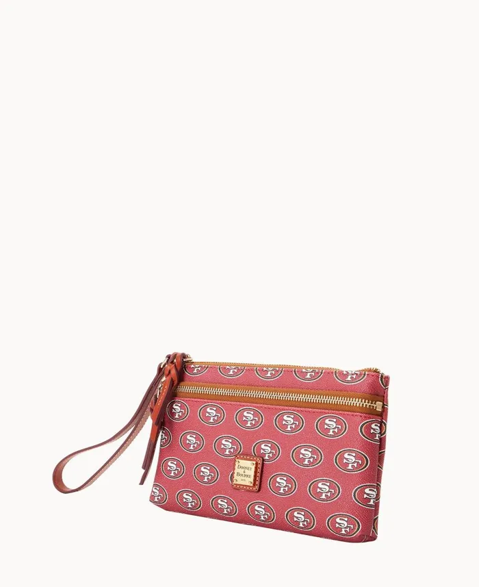 Dooney and Bourke Wallets NFL 49ERS Double Zip Wristlet San Francisco 49ers 8211 WomenMen Dooney and Bourke Wallets NFL 49ERS Double Zip Wristlet San Francisco 49ers 8211 WomenMen