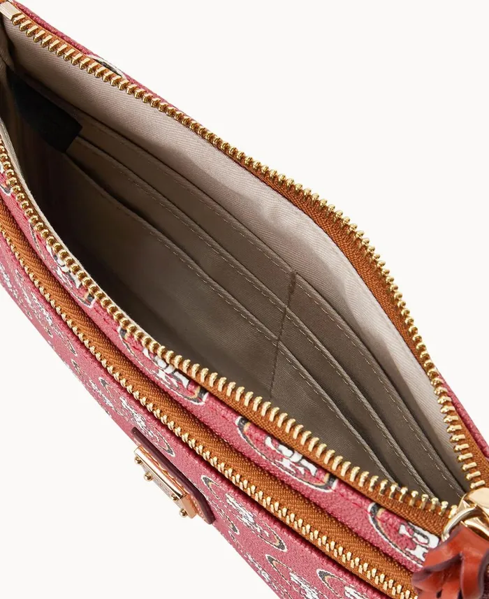 Dooney and Bourke Wallets NFL 49ERS Double Zip Wristlet San Francisco 49ers 8211 WomenMen Dooney and Bourke Wallets NFL 49ERS Double Zip Wristlet San Francisco 49ers 8211 WomenMen