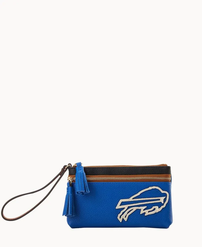 Dooney and Bourke Wallets NFL Bills Double Zip Wristlet Bills 8211 WomenMen