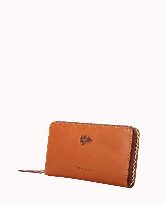Dooney and Bourke Wallets NFL Chiefs Large Zip Around Wristlet Chiefs 8211 WomenMen