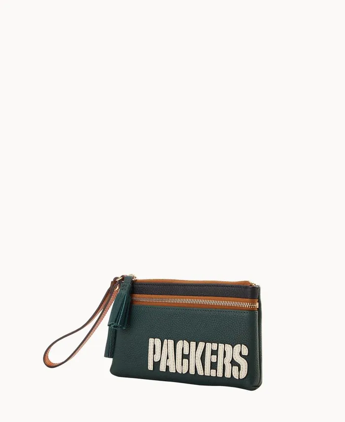 Dooney and Bourke Wallets NFL Packers Double Zip Wristlet Packers 8211 WomenMen