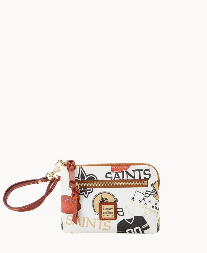 Dooney and Bourke Wallets NFL Saints Zip Around Wristlet Saints 8211 WomenMen