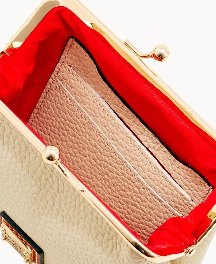 Dooney and Bourke Wallets Pebble Grain Large Framed Purse Bone 8211 WomenMen
