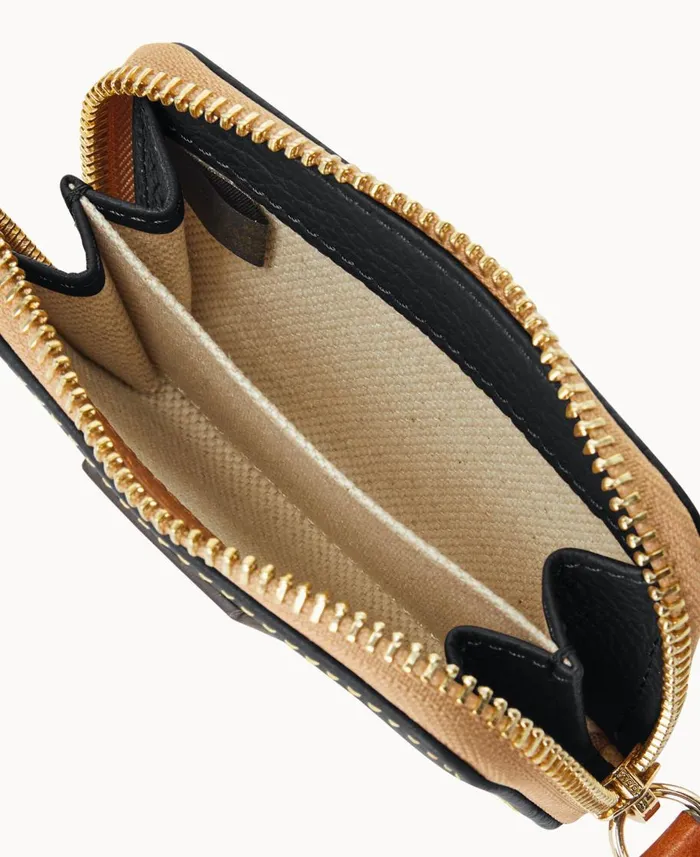 Dooney and Bourke Wallets Pebble Grain Zip Around Credit Card Case Black 8211 WomenMen Dooney and Bourke Wallets Pebble Grain Zip Around Credit Card Case Black 8211 WomenMen