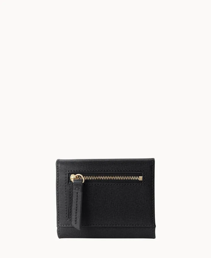 Dooney and Bourke Wallets Saffiano Small Flap Credit Card Wallet Black 8211 WomenMen