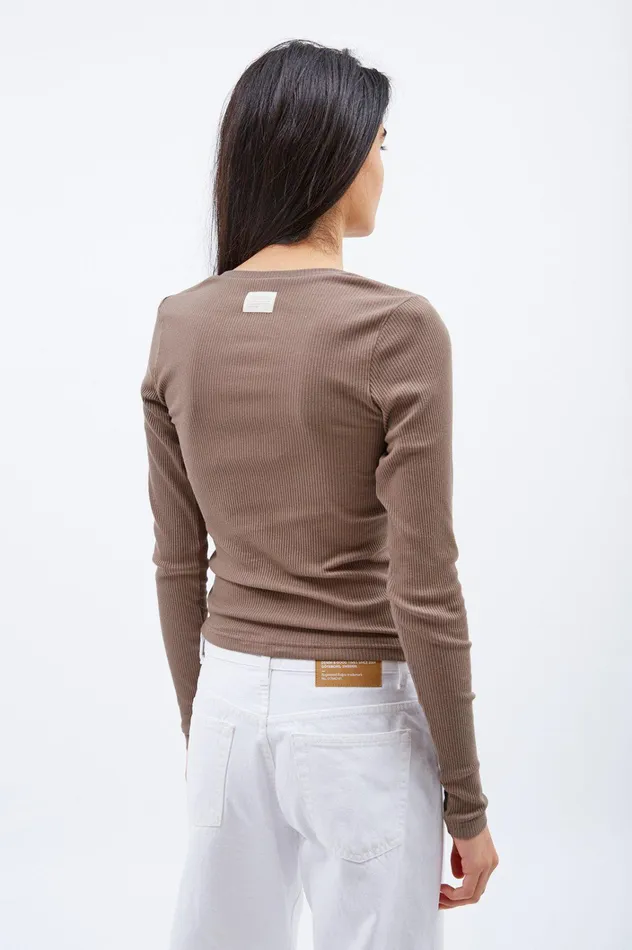 Dr Denim Longsleeves Women Dion Top 8211 Walnut Walnut