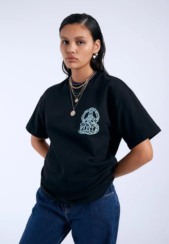 Dr Denim Tees and Tanks Women Trooper Tee 8211 Black Small DD Peace Black Small Dd Peace