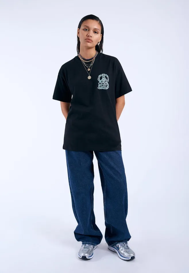 Dr Denim Tees and Tanks Women Trooper Tee 8211 Black Small DD Peace Black Small Dd Peace