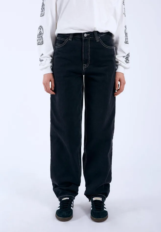 Dr Denim Wide Women Faye Worker 8211 Black Used Contrast Black Used Contrast