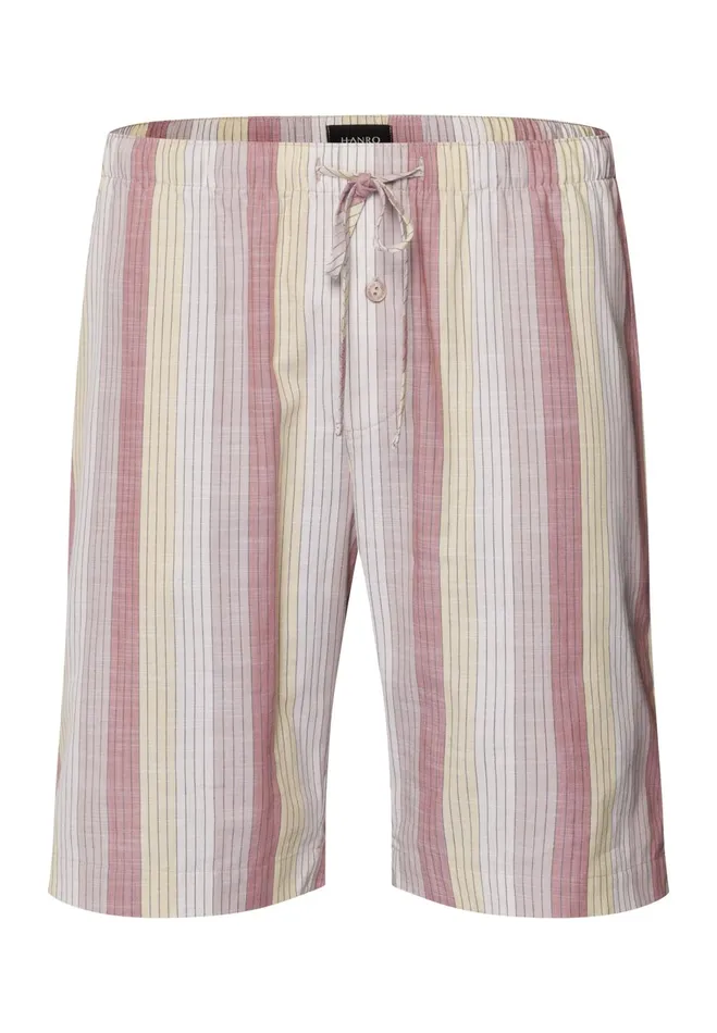 Drawstring Cotton And Linen Shorts Bluewood Stripe Men HANRO Pajama Bottoms