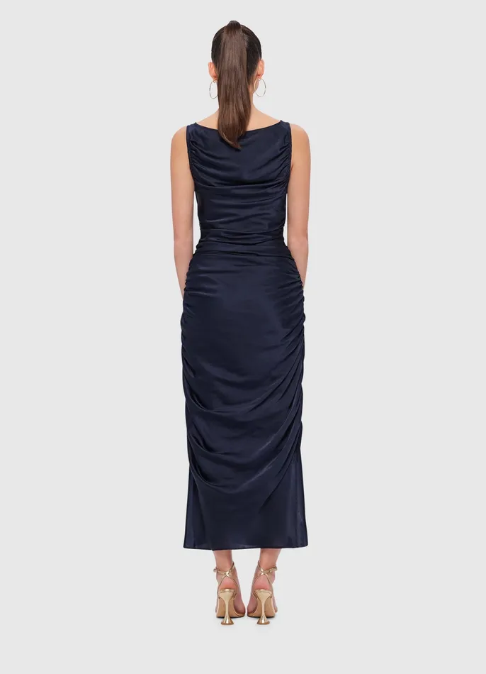 Dresses and Jumpsuits LEO LIN Women Laura Midi Dress 8211 Oxford Blue