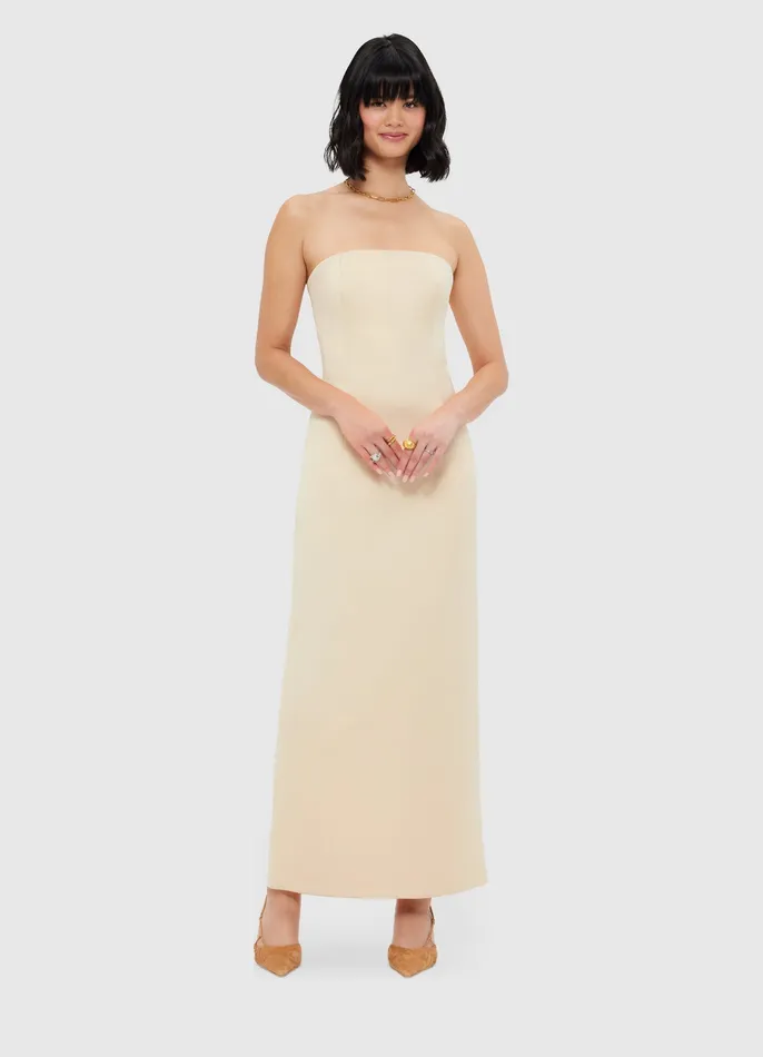 Dresses and Jumpsuits Rayna Bustier Maxi Dress 8211 Champagne 8211 LEO LIN Women