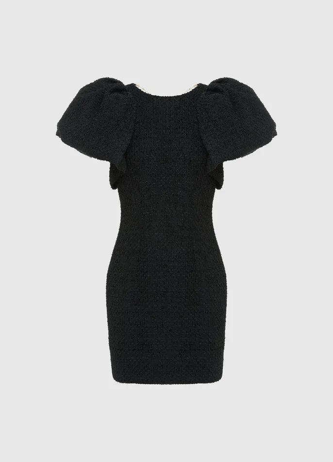 Dresses and Jumpsuits Women Dana Tweed Mini Dress 8211 Ebony LEO LIN