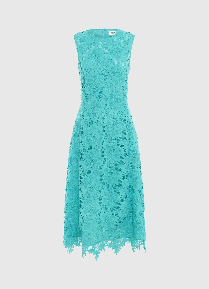 Dresses and Jumpsuits Women LEO LIN Cleo Lace Sleeveless Midi Dress 8211 Turquoise