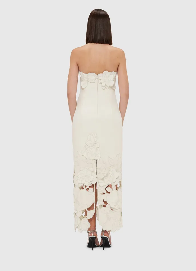 Dresses and Jumpsuits Women LEO LIN Rayna Appliqu Bustier Maxi Dress 8211 Vanilla