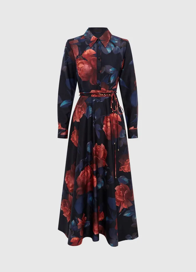 Dresses and Jumpsuits Zara Shirt Midi Dress 8211 Rose Print LEO LIN Women