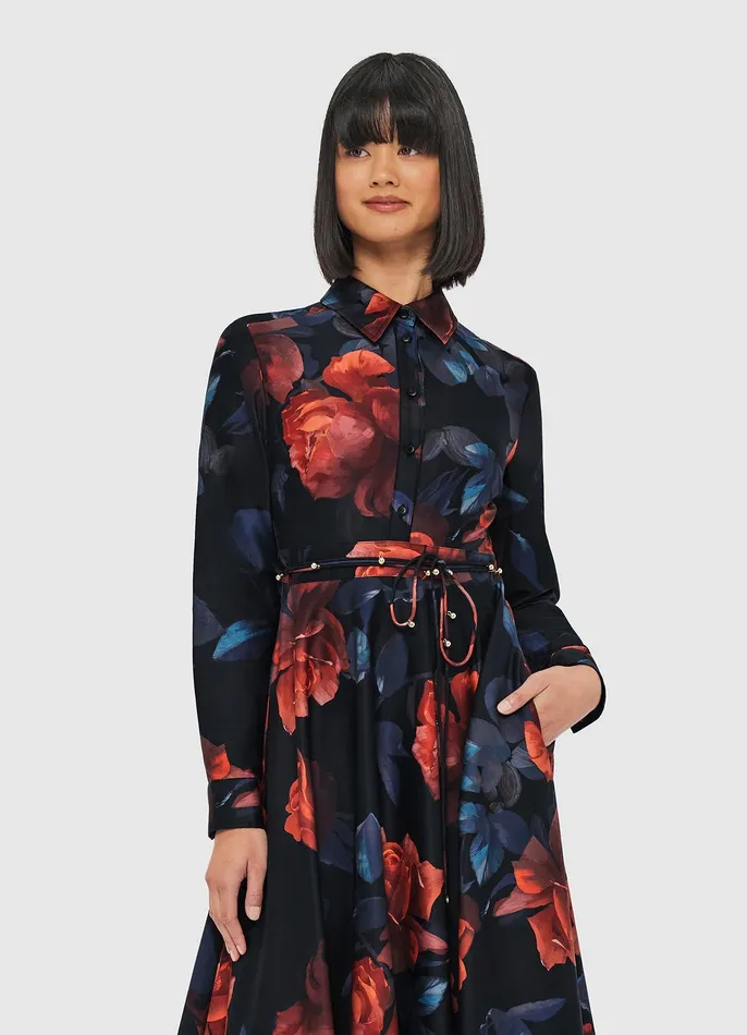 Dresses and Jumpsuits Zara Shirt Midi Dress 8211 Rose Print LEO LIN Women