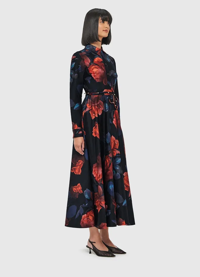 Dresses and Jumpsuits Zara Shirt Midi Dress 8211 Rose Print LEO LIN Women