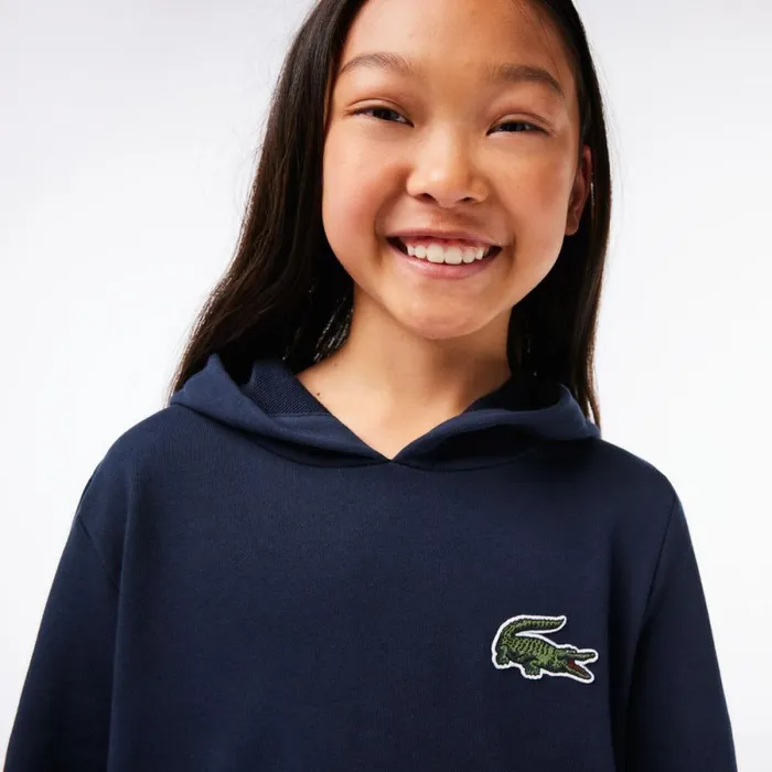 Dresses and Skirts Kids Lacoste Kids039 Cotton Fleece Hoodie Dress Navy Blue 166