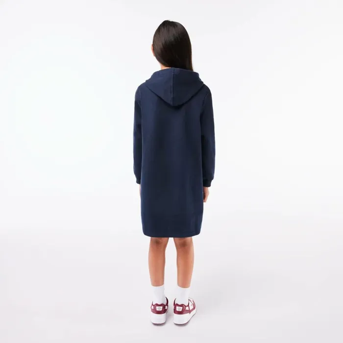 Dresses and Skirts Kids Lacoste Kids039 Cotton Fleece Hoodie Dress Navy Blue 166
