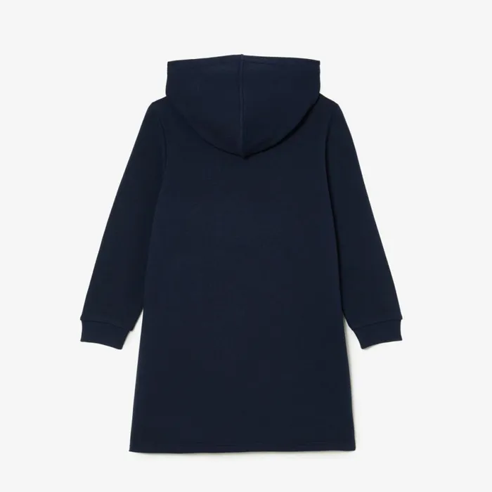 Dresses and Skirts Kids Lacoste Kids039 Cotton Fleece Hoodie Dress Navy Blue 166