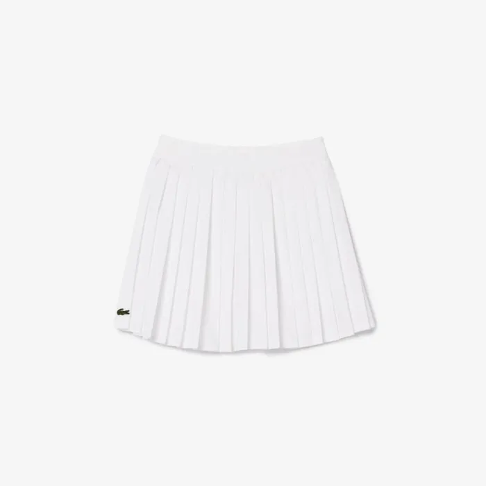 Dresses and Skirts Kids Lacoste Kids039 Pleated Skirt With BuiltIn Shorts White 001