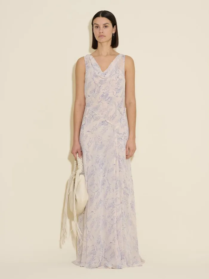 Dresses and Skirts Women Holzweiler Ditte Chiffon Print Dress Lilac Mix