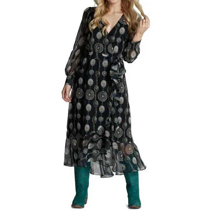 Dresses and Skirts Women Justin Boots Justin Wrap Maxi Dress Black